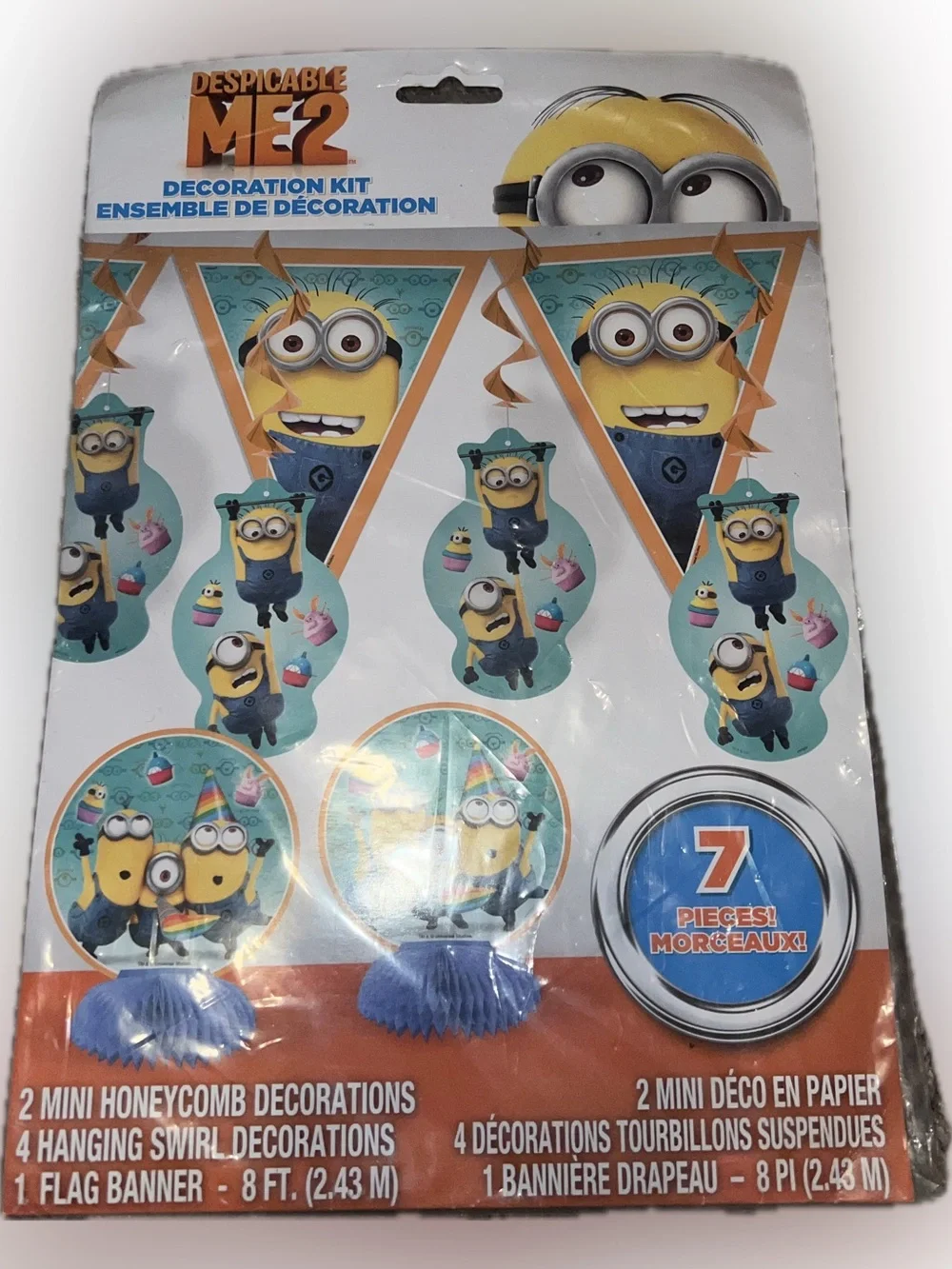 🔴New Universal Despicable Me 2 Minions Party Decoration Kit Banner 7 PCS